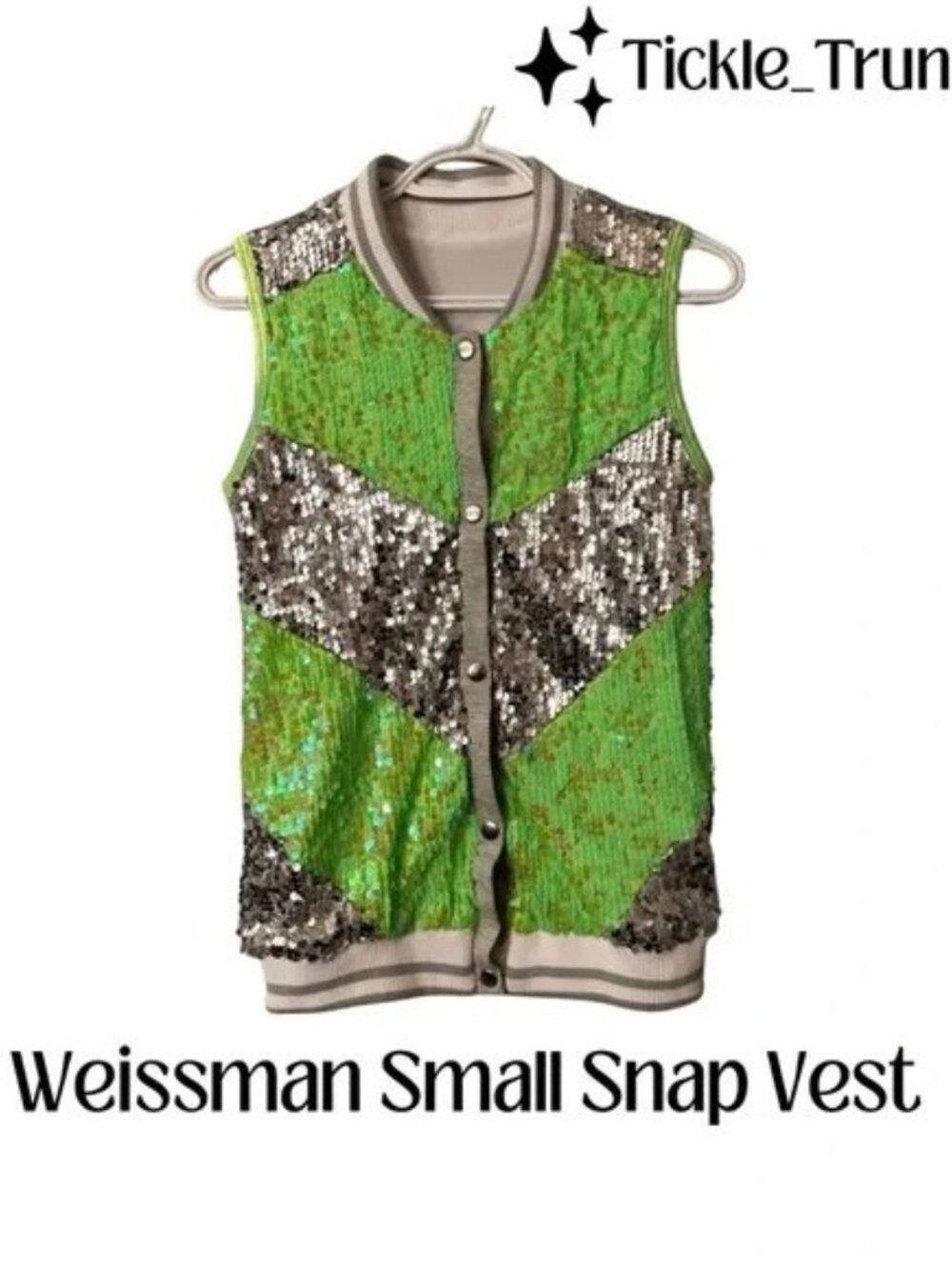 ⭐️ Performer Dancewear Small Weissman White and Silver Sequin Vest - Picture 8 of 8